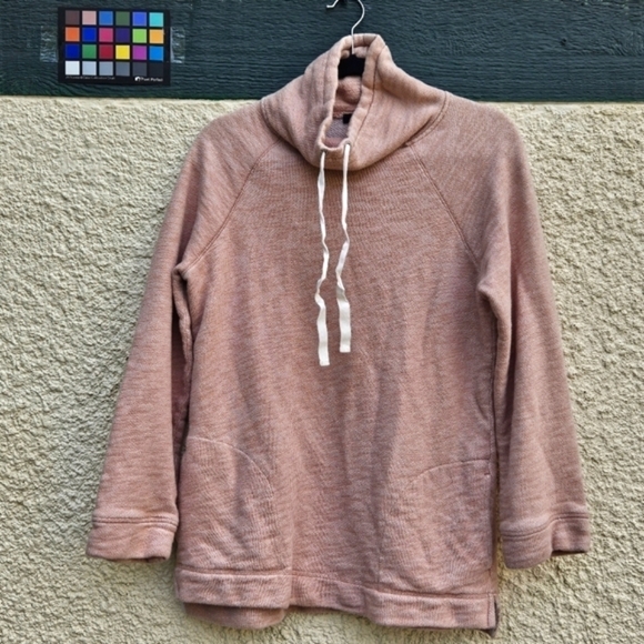 J. Crew light pink turtleneck tunic sweatshirt S/M - Picture 1 of 7